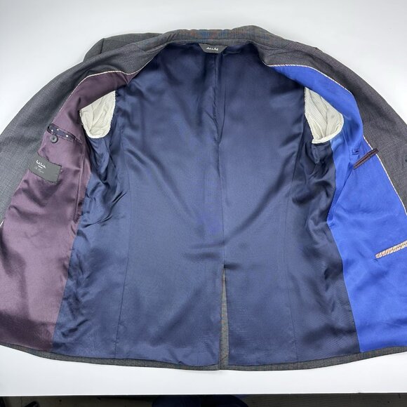 Paul Smith Men's Gray The Byard Mini Check Slim Two Button Suit‎ Coat 42R/C41.25 - Picture 7 of 13